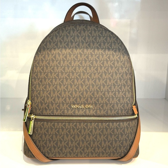Michael Kors Rhea Medium Signature Logo Backpack Brown Signature main image 7